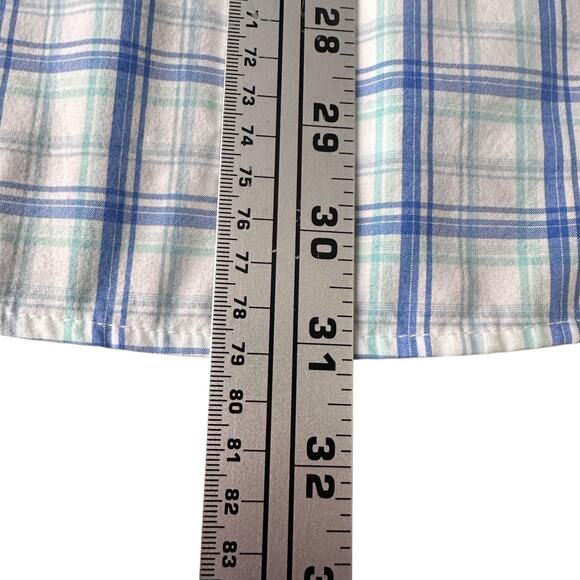 Peter Millar Crown Crafted Shirt Men's Large Blue Plaid Long Sleeve Button-Up - Picture 10 of 10